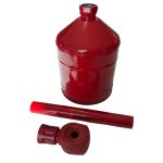 Justrite 5 Gallon Heavy Duty Cigarette Butt Can, Plastic Topper, Steel Base and Neck - Red - Image 5