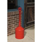 Justrite 5 Gallon Heavy Duty Cigarette Butt Can, Plastic Topper, Steel Base and Neck - Red - Image 3