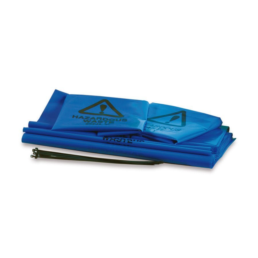images 10 x 46cm x 90cm 80mu Dark Blue Hazard Waste Bags - Image 1