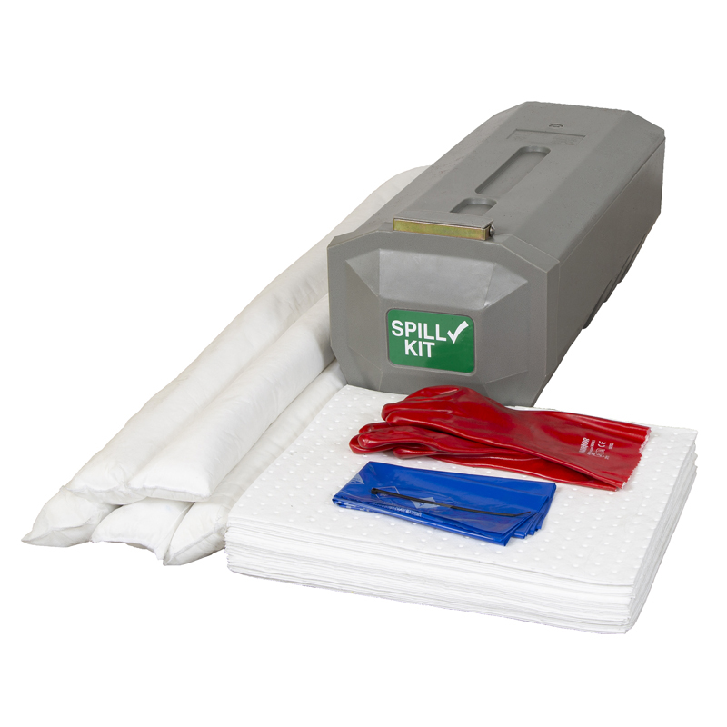 oskvc3 Oil & Fuel 40L Vehicle Chassis/Trailer Spill Kit In Hinged Plastic Box - Image 1