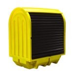 Hard Covered 2 Drum Bund Pallet With Lockable Roller Shutter Door & Shelf - 230Ltr - Image 11