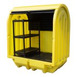 Hard Covered 2 Drum Bund Pallet With Lockable Roller Shutter Door & Shelf - 230Ltr - Image 6