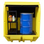 Hard Covered 2 Drum Bund Pallet With Lockable Roller Shutter Door & Shelf - 230Ltr - Image 5