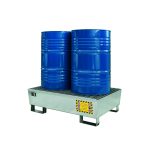 Galvanised Steel Spill Pallet For 2 Drums – Nestable Design - Image 2