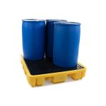 4 Drum Spill Pallet Yellow Bund - H28 x W138 x 129cm